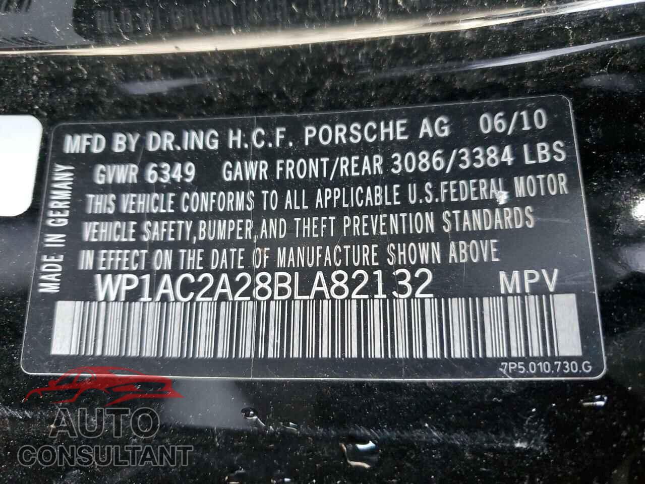 PORSCHE CAYENNE 2011 - WP1AC2A28BLA82132