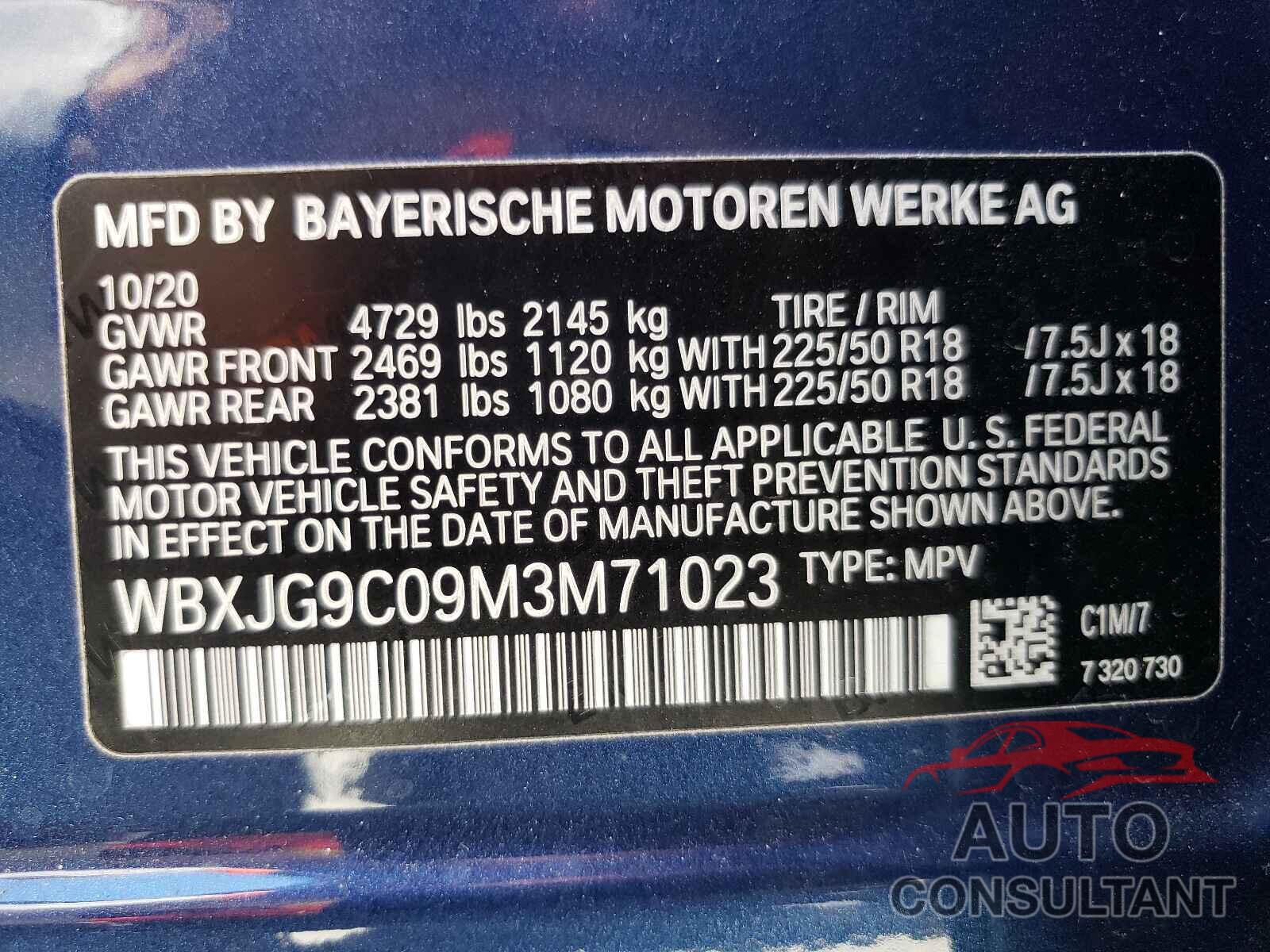 BMW X1 2021 - WBXJG9C09M3M71023