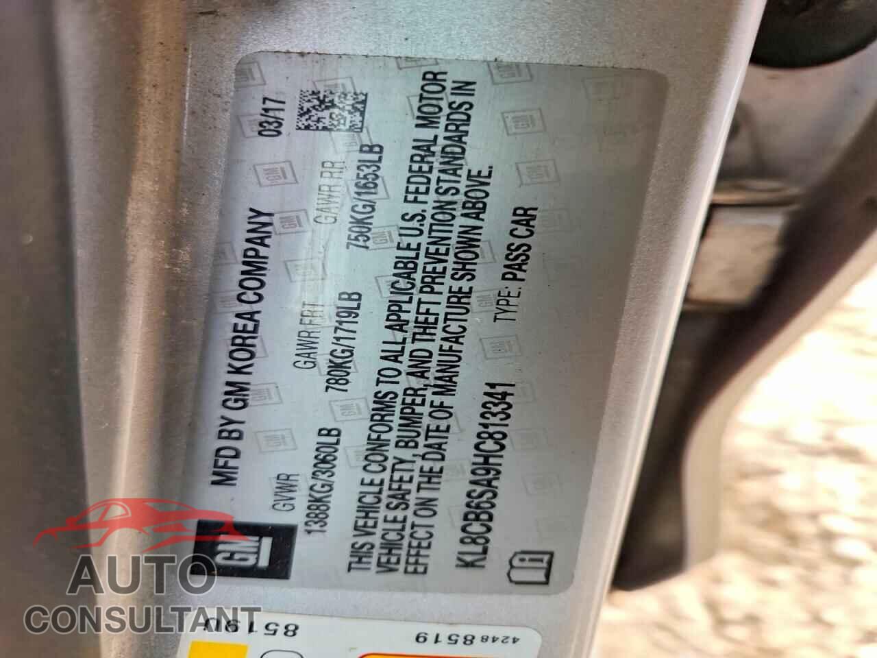 CHEVROLET SPARK 2017 - KL8CB6SA9HC813341