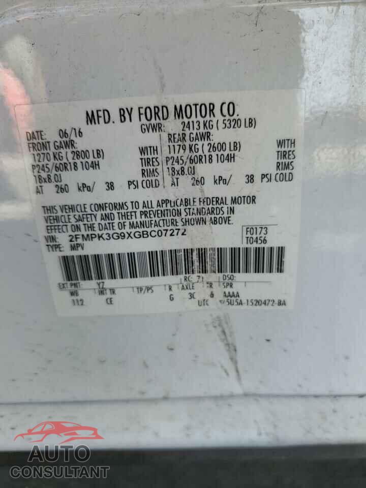FORD EDGE 2016 - 2FMPK3G9XGBC07272