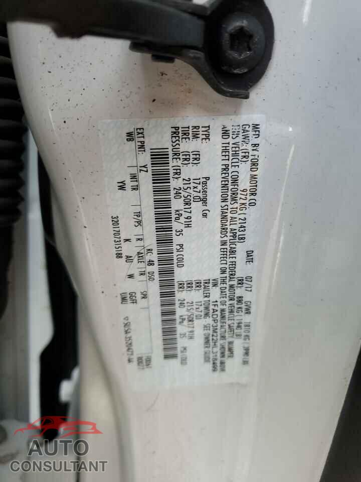 FORD FOCUS 2017 - 1FADP3M22HL318499