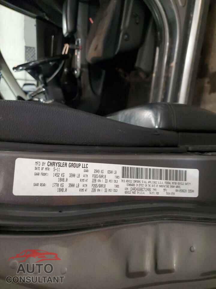 DODGE DURANGO 2011 - 1D4RE4GG6BC712486