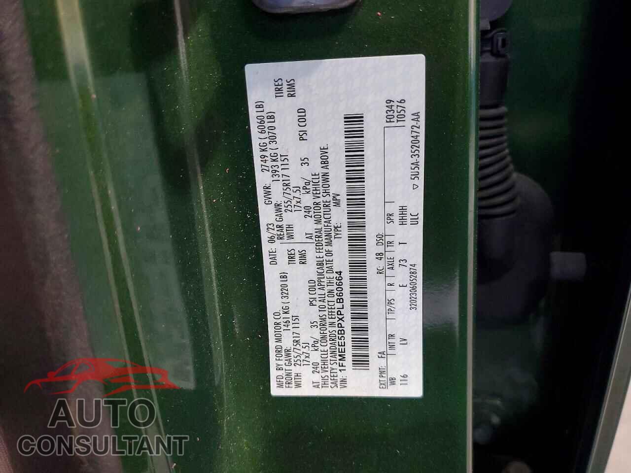 FORD BRONCO 2023 - 1FMEE5BPXPLB60664