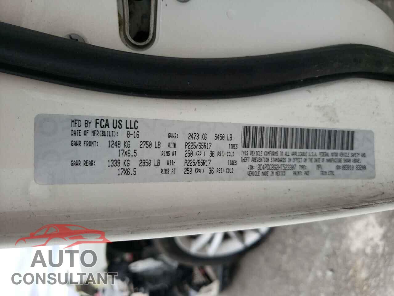 DODGE JOURNEY 2017 - 3C4PDCBG2HT523307