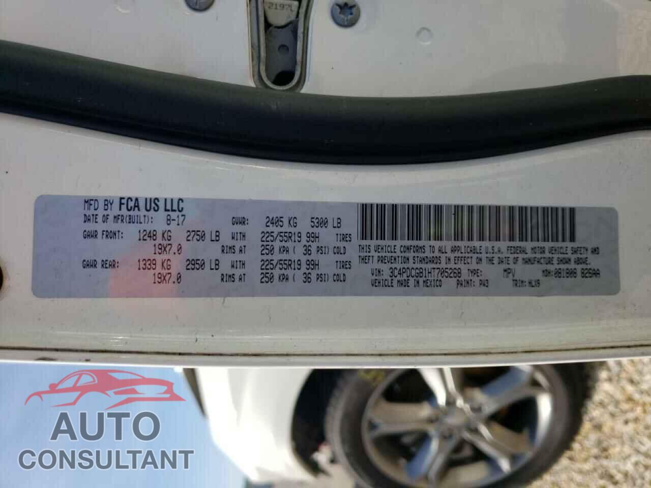 DODGE JOURNEY 2017 - 3C4PDCGB1HT705268