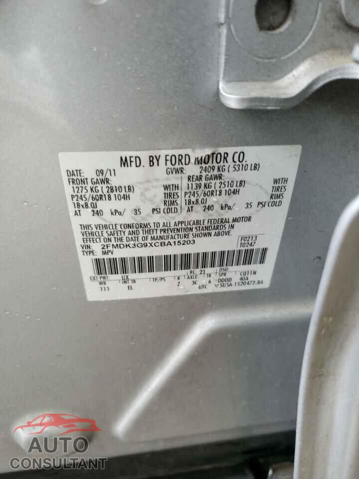 FORD EDGE 2012 - 2FMDK3G9XCBA15203