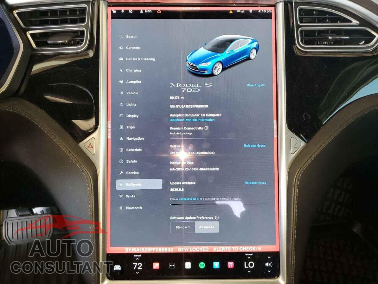 TESLA MODEL S 2015 - 5YJSA1S29FF098630