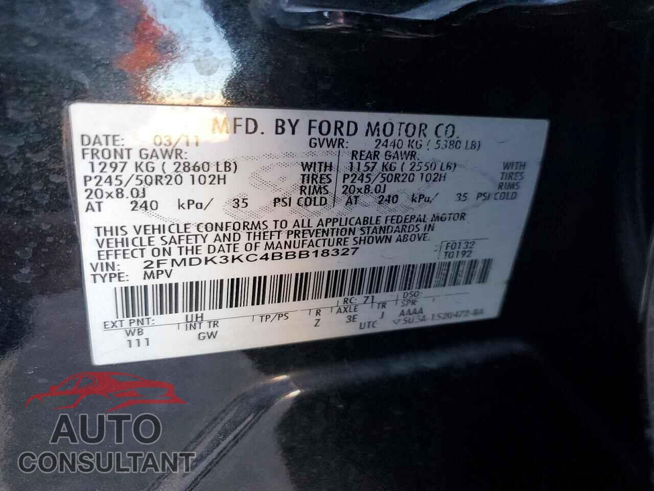 FORD EDGE 2011 - 2FMDK3KC4BBB18327