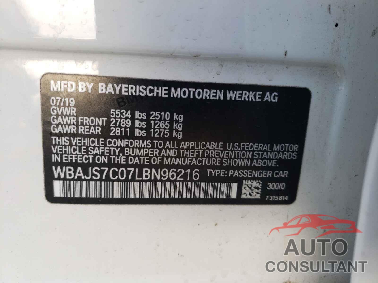 BMW M5 2020 - WBAJS7C07LBN96216