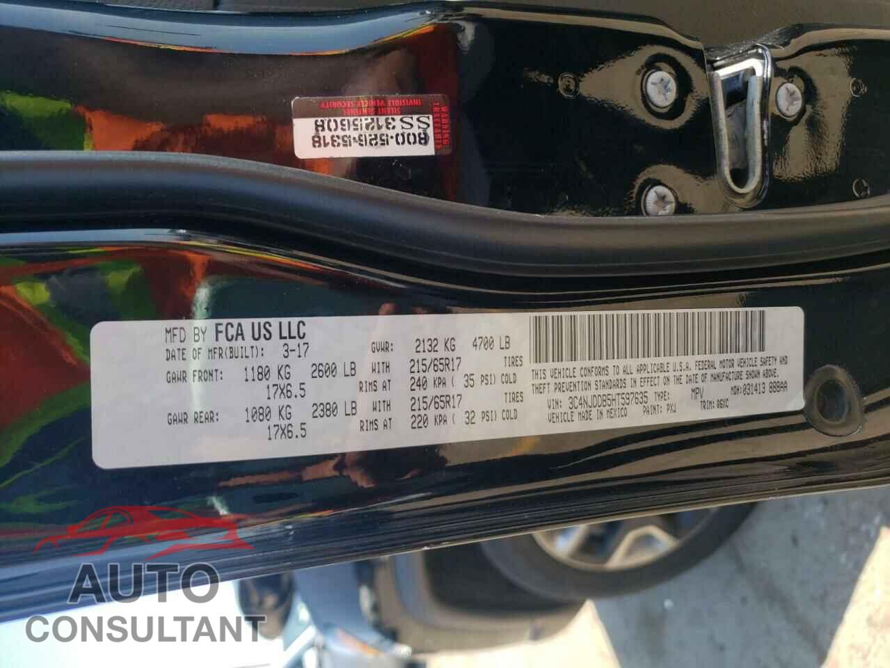 JEEP COMPASS 2017 - 3C4NJDDB5HT597635