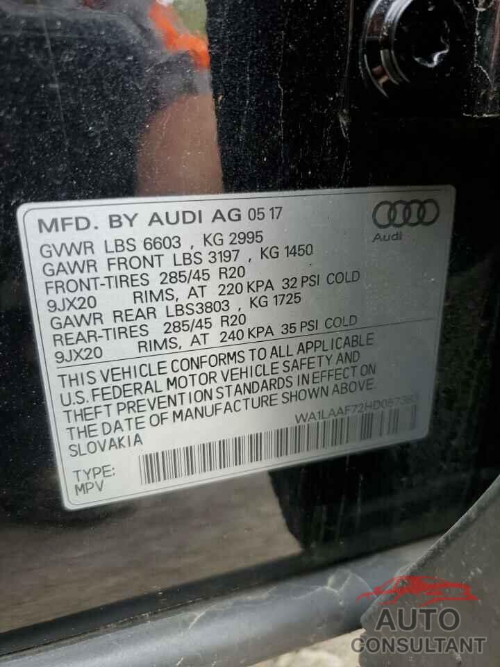 AUDI Q7 2017 - WA1LAAF72HD057383