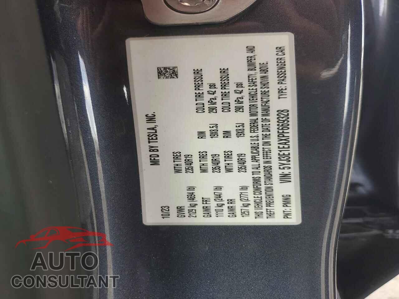 TESLA MODEL 3 2023 - 5YJ3E1EAXPF669328