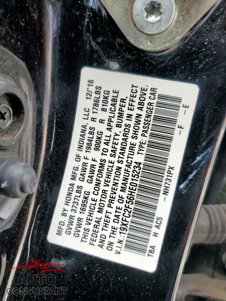 HONDA CIVIC 2017 - 19XFC2F56HE015234