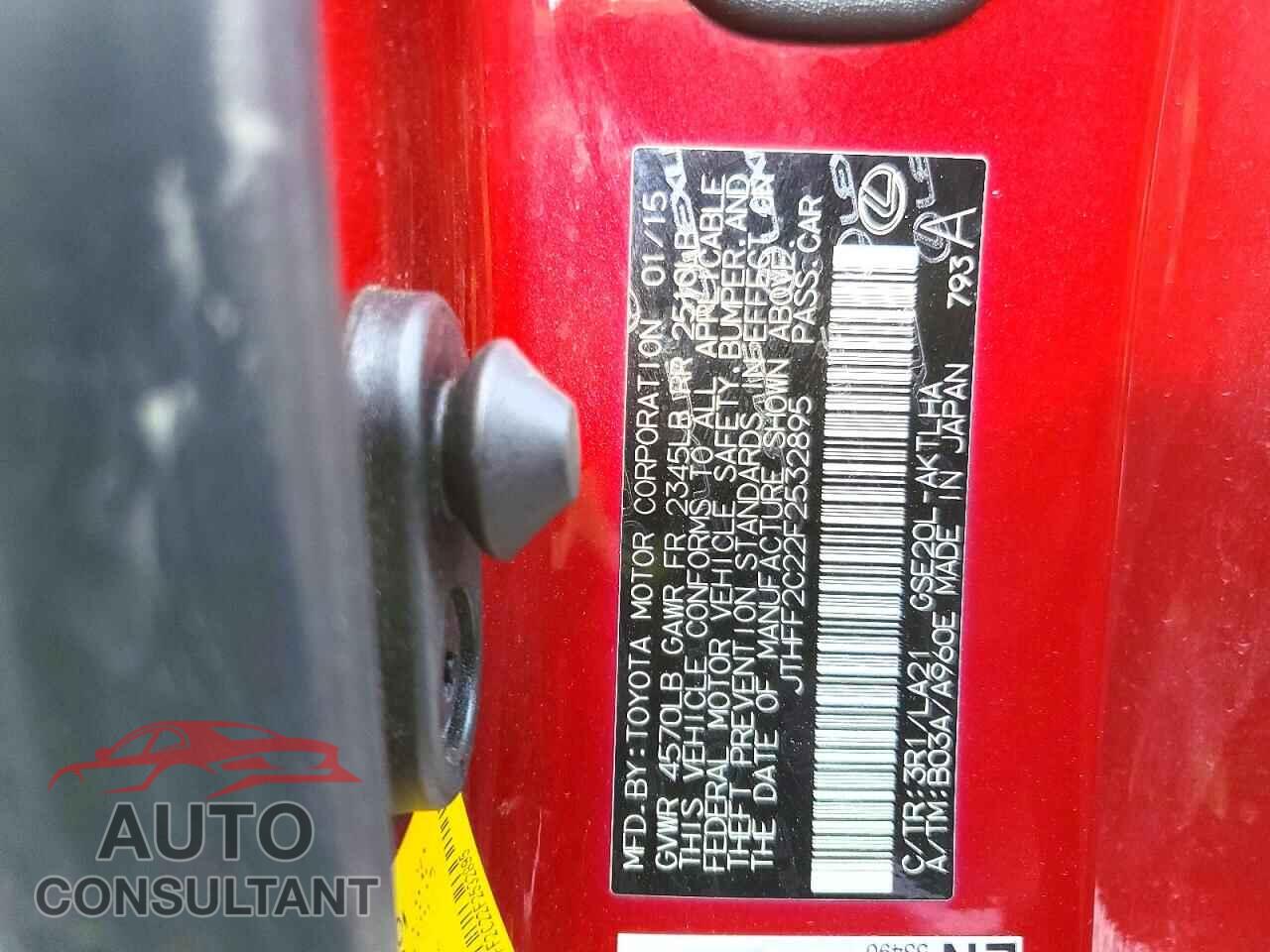 LEXUS IS 2015 - JTHFF2C22F2532895