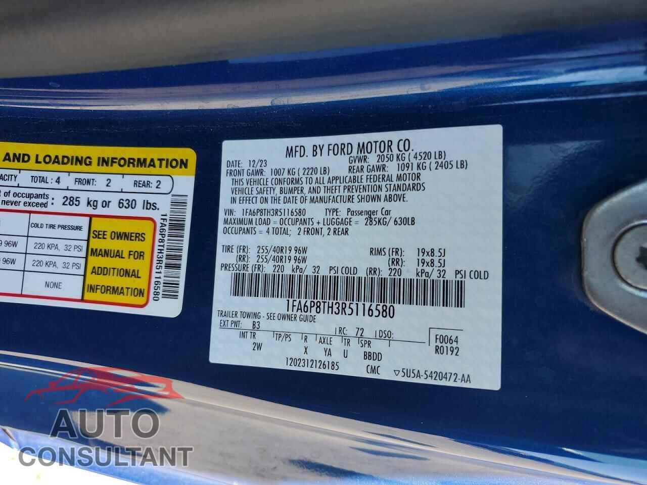 FORD MUSTANG 2024 - 1FA6P8TH3R5116580