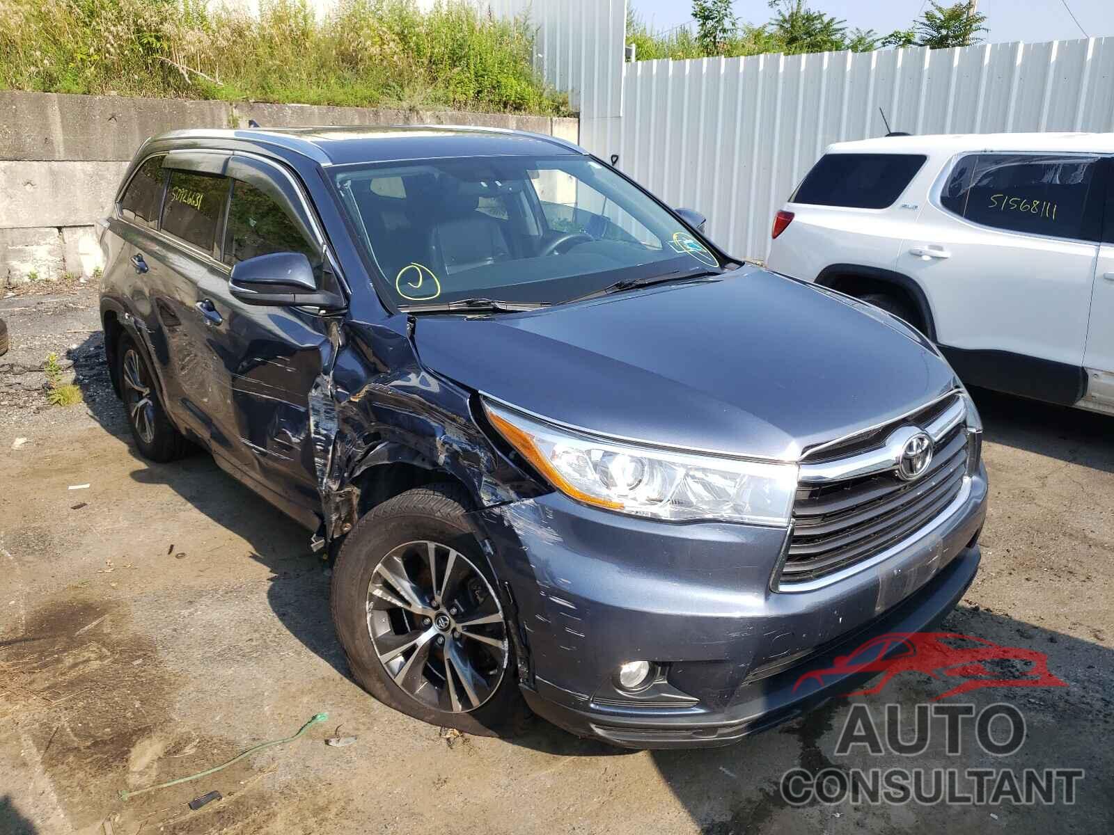 TOYOTA HIGHLANDER 2016 - 5TDJKRFH1GS342595
