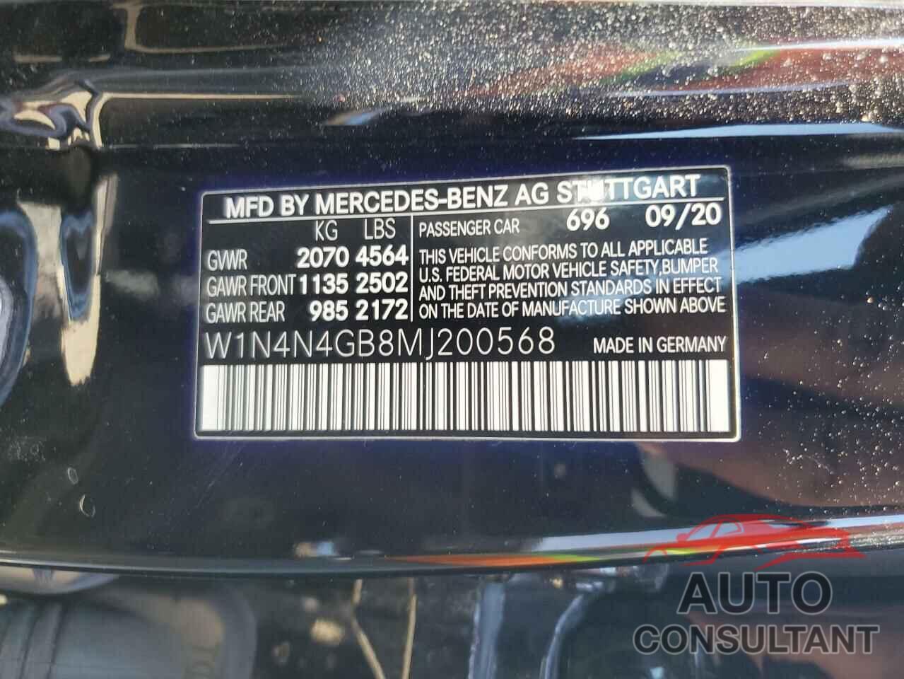 MERCEDES-BENZ GLA-CLASS 2021 - W1N4N4GB8MJ200568