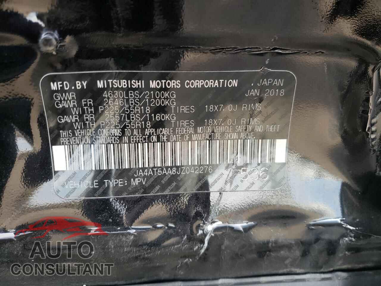 MITSUBISHI ECLIPSE 2018 - JA4AT5AA8JZ042276