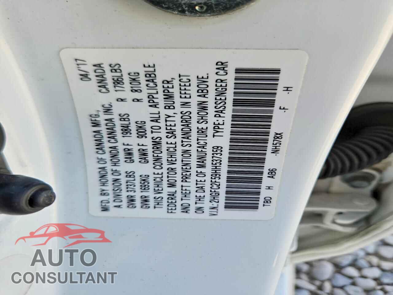 HONDA CIVIC 2017 - 2HGFC2F59HH537359