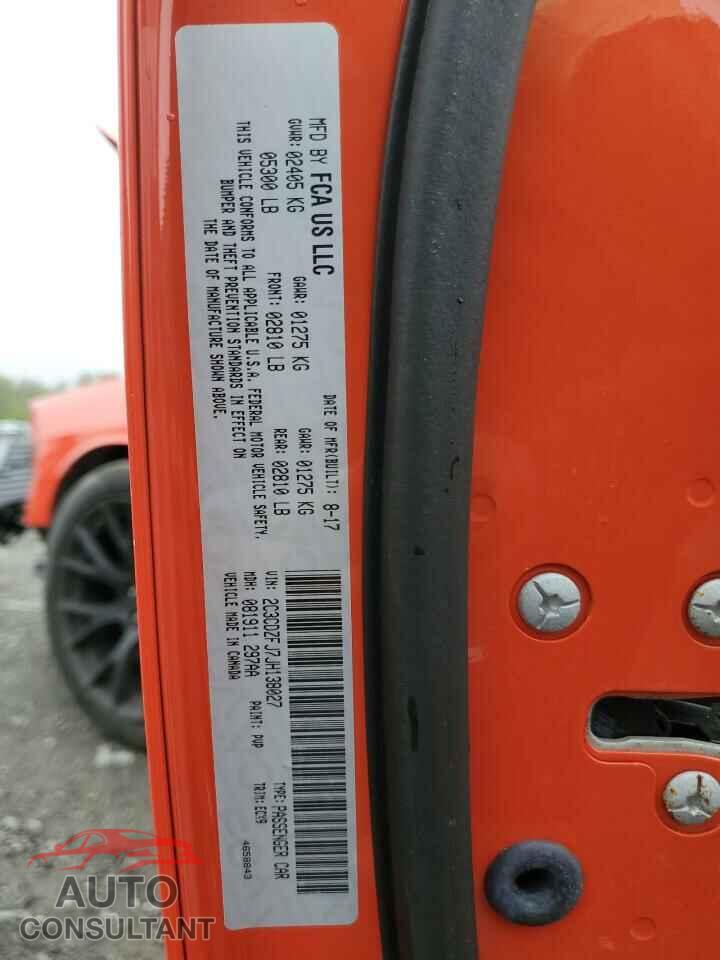 DODGE CHALLENGER 2018 - 2C3CDZFJ7JH138027