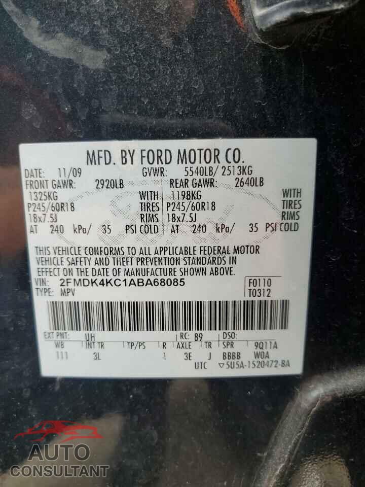 FORD EDGE 2010 - 2FMDK4KC1ABA68085