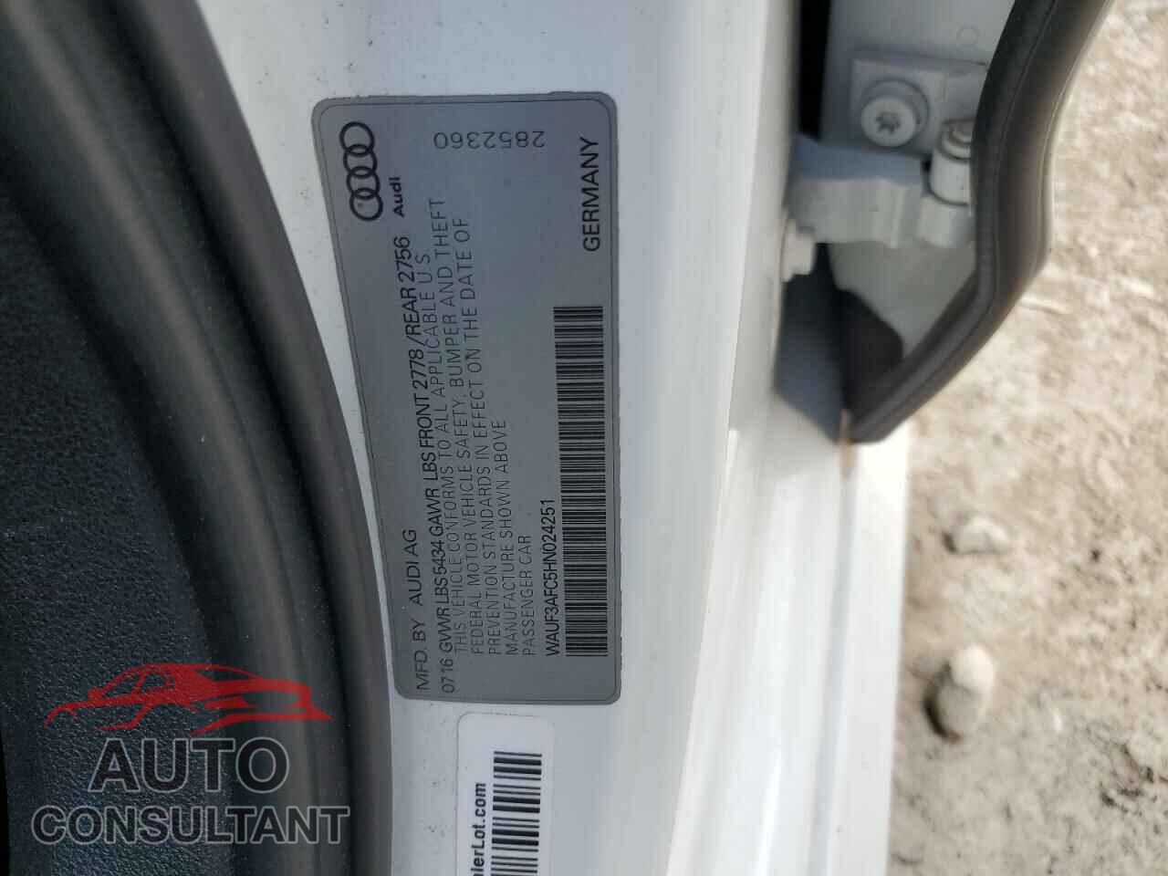 AUDI A6 2017 - WAUF3AFC5HN024251