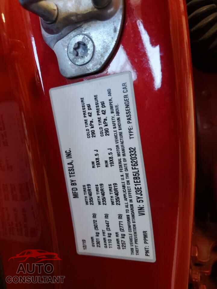 TESLA MODEL 3 2020 - 5YJ3E1EB5LF620332