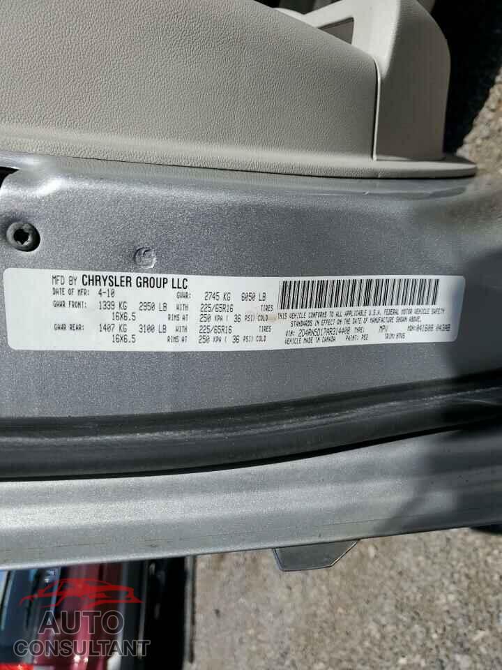 DODGE CARAVAN 2010 - 2D4RN5D17AR314408