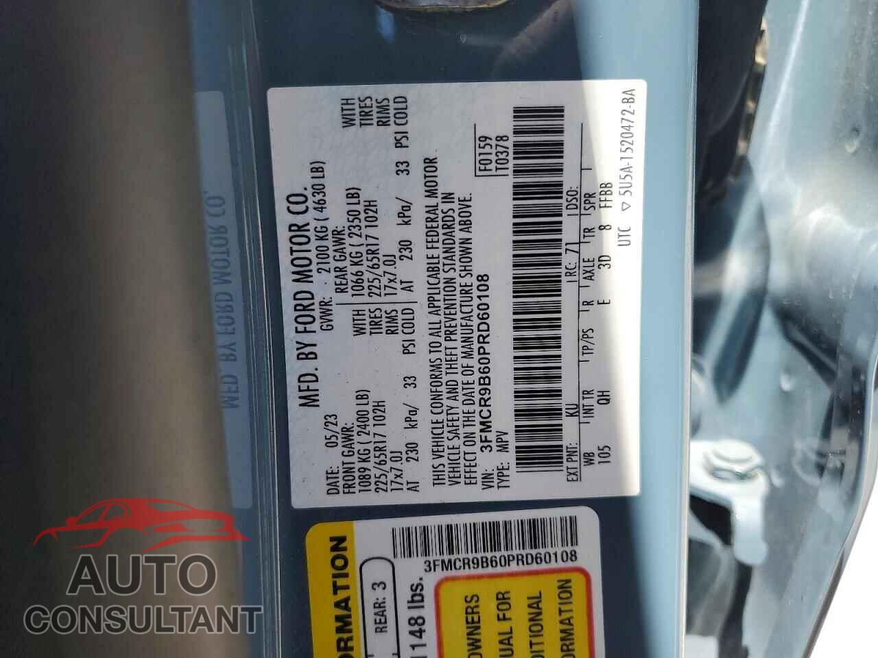 FORD BRONCO 2023 - 3FMCR9B60PRD60108