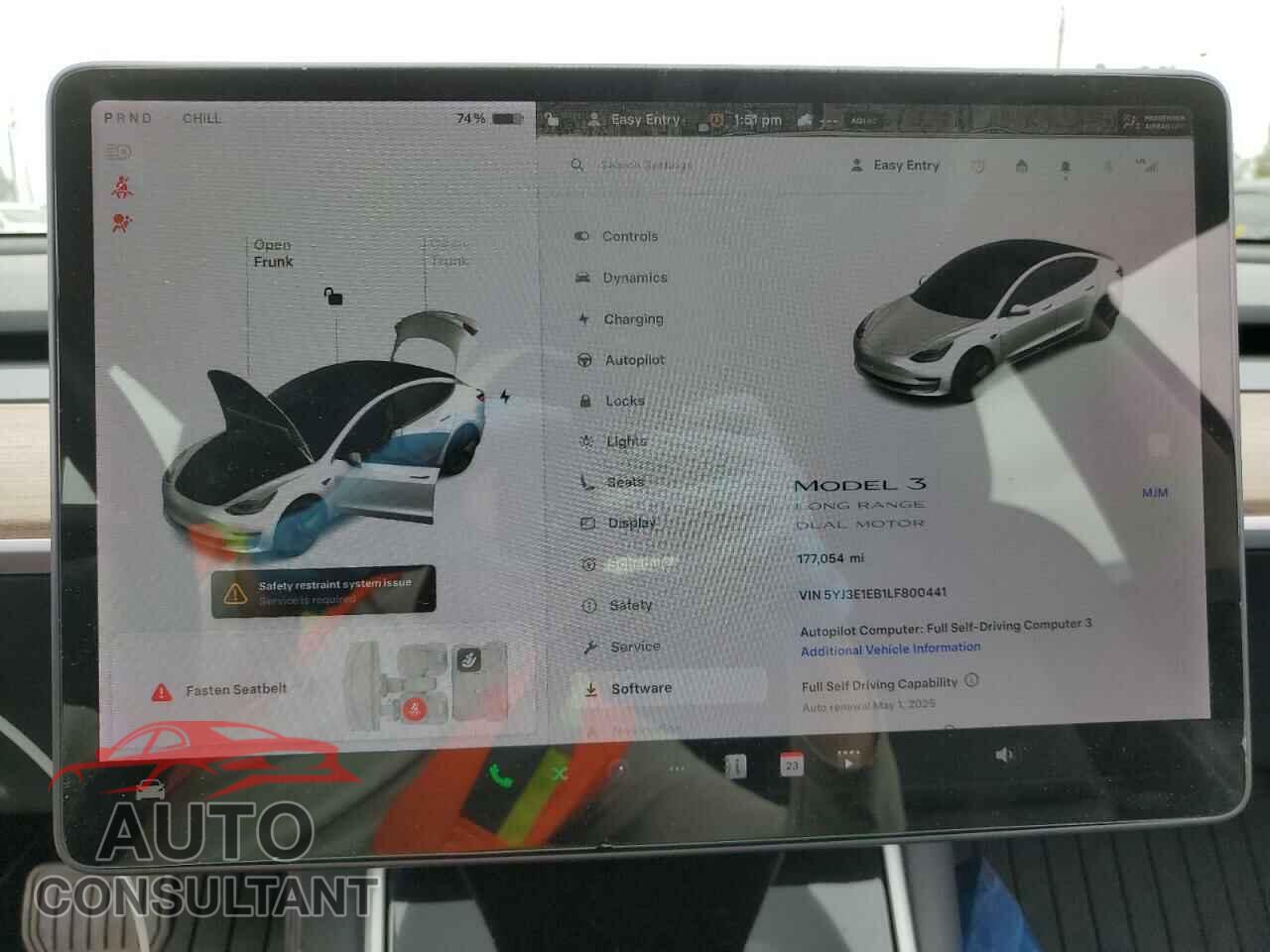 TESLA MODEL 3 2020 - 5YJ3E1EB1LF800441