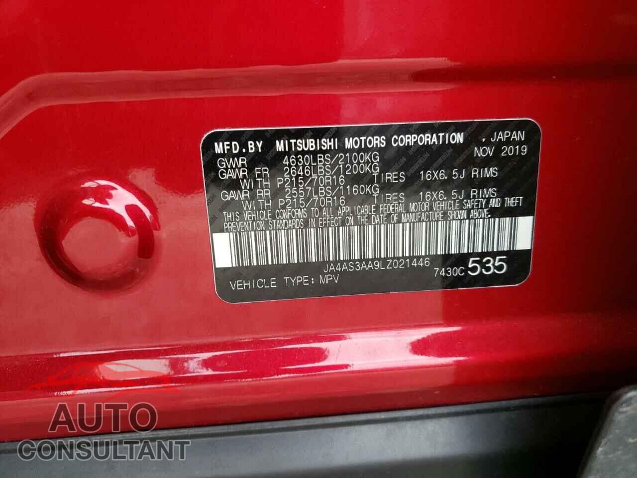 MITSUBISHI ECLIPSE 2020 - JA4AS3AA9LZ021446