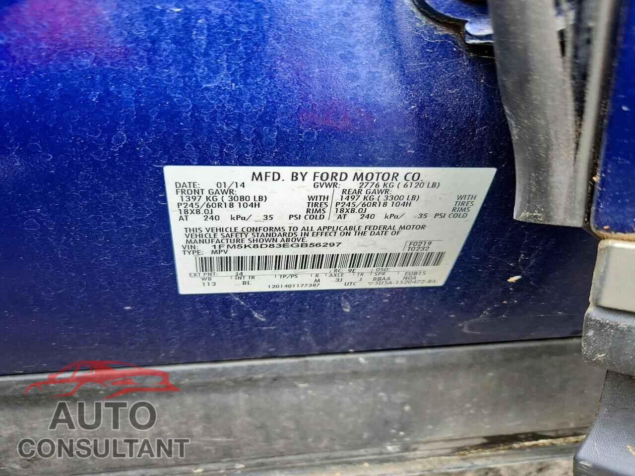 FORD EXPLORER 2014 - 1FM5K8D83EGB56297