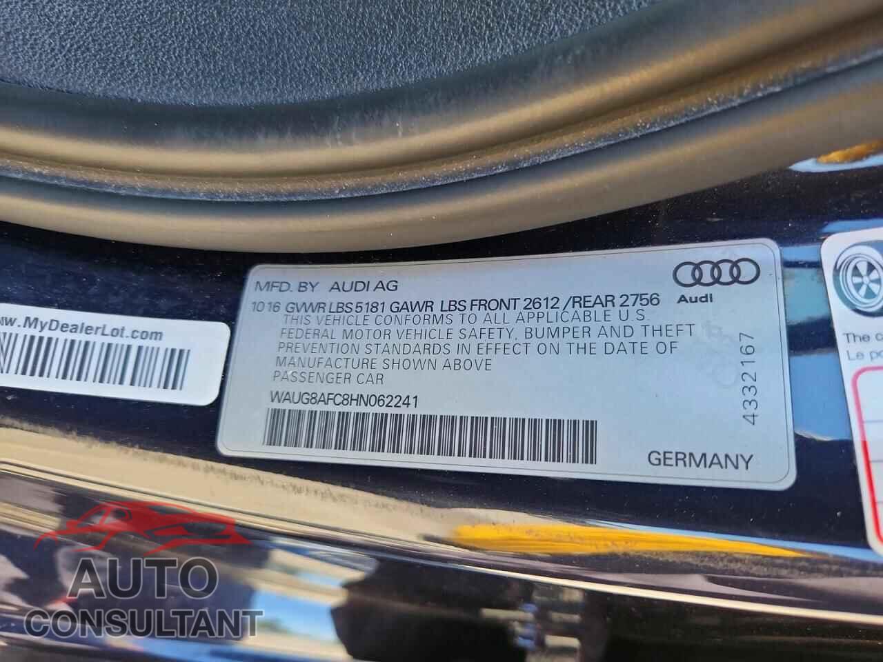 AUDI A6 2017 - WAUG8AFC8HN062241