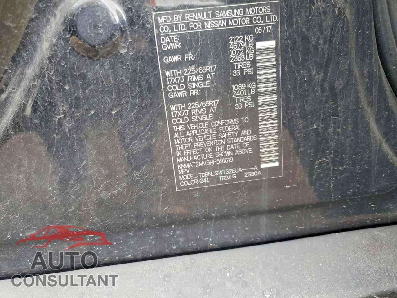 NISSAN ROGUE 2017 - KNMAT2MV5HP591619