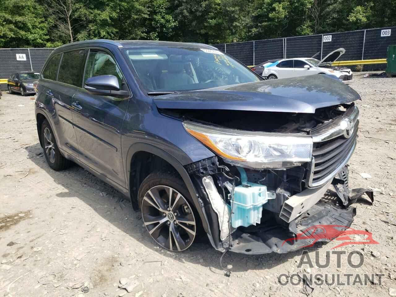 TOYOTA HIGHLANDER 2016 - 5TDJKRFH3GS250646