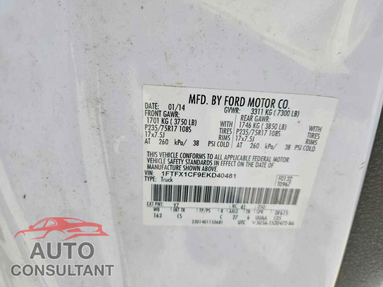FORD F150 2014 - 1FTFX1CF9EKD40481