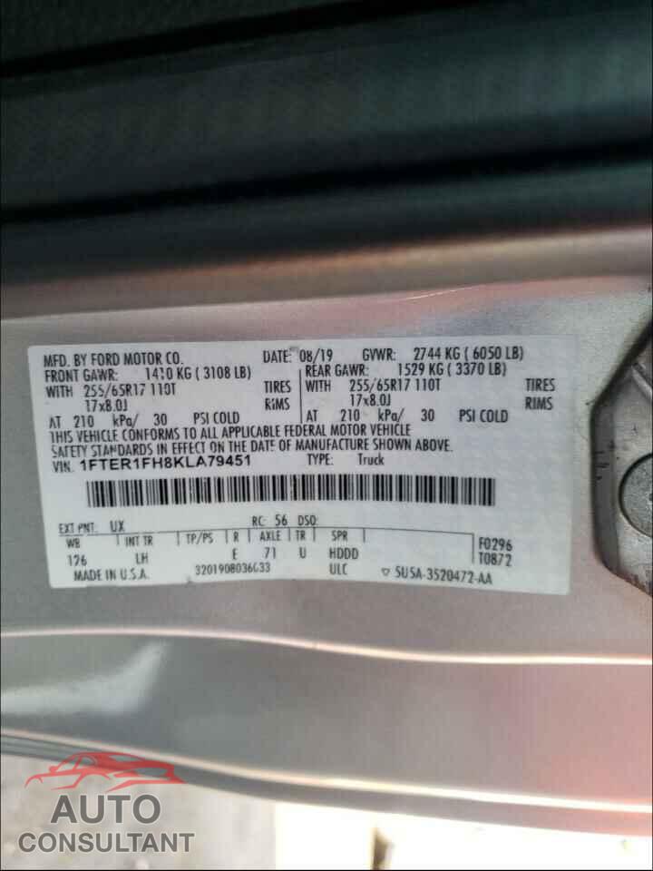 FORD RANGER 2019 - 1FTER1FH8KLA79451