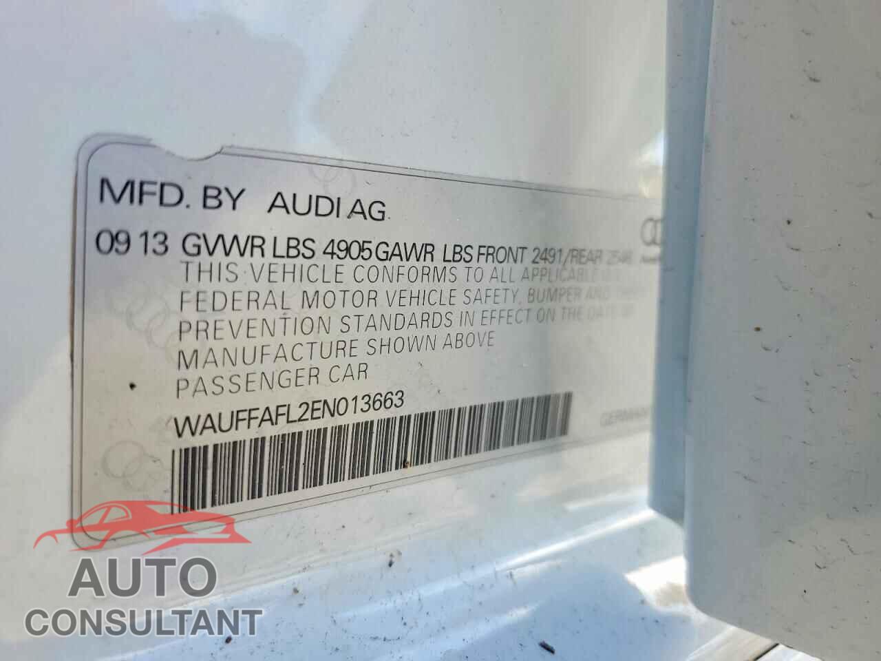 AUDI A4 2014 - WAUFFAFL2EN013663