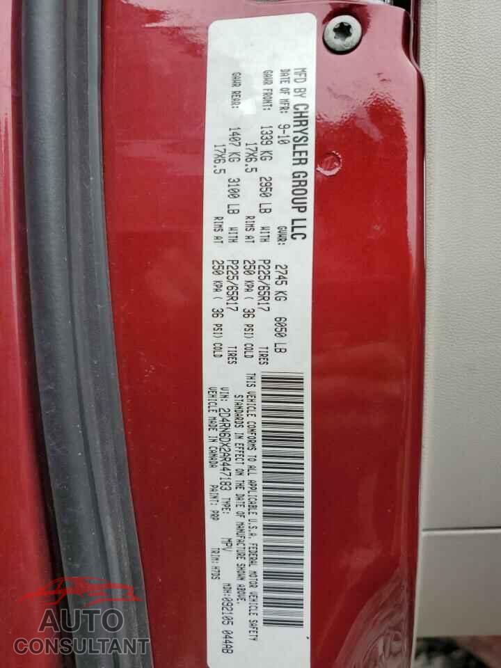 DODGE CARAVAN 2010 - 2D4RN6DX2AR447183