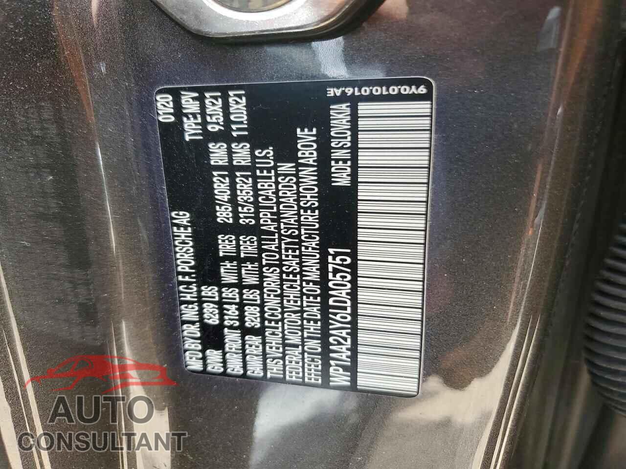 PORSCHE CAYENNE 2020 - WP1AA2AY6LDA05751