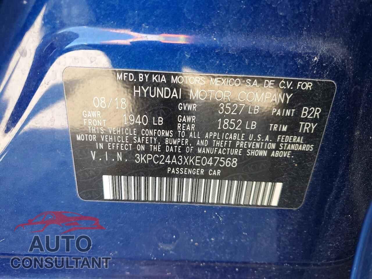 HYUNDAI ACCENT 2019 - 3KPC24A3XKE047568