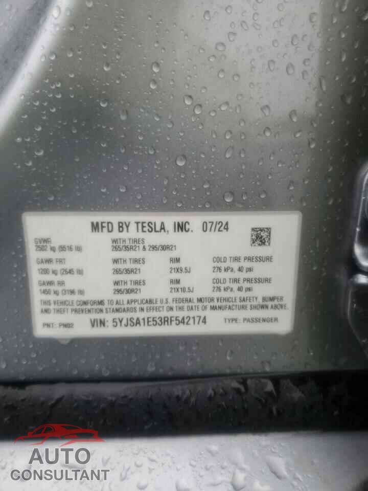 TESLA MODEL S 2024 - 5YJSA1E53RF542174