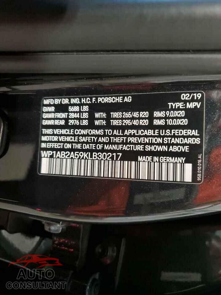 PORSCHE MACAN 2019 - WP1AB2A59KLB30217