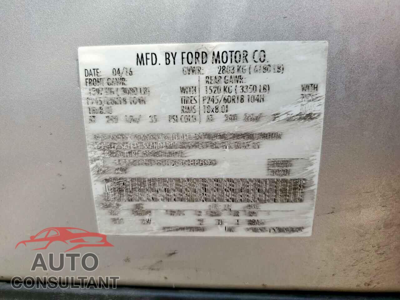 FORD EXPLORER 2016 - 1FM5K8D80GGC88694