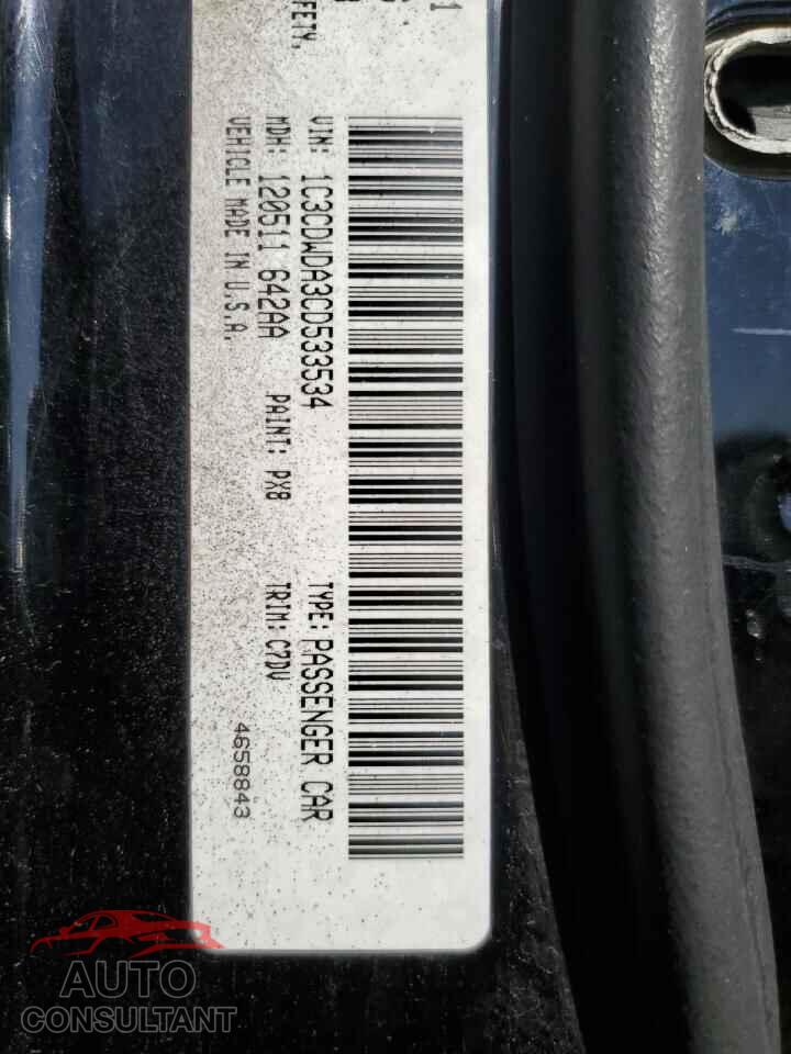 DODGE CALIBER 2012 - 1C3CDWDA3CD533534