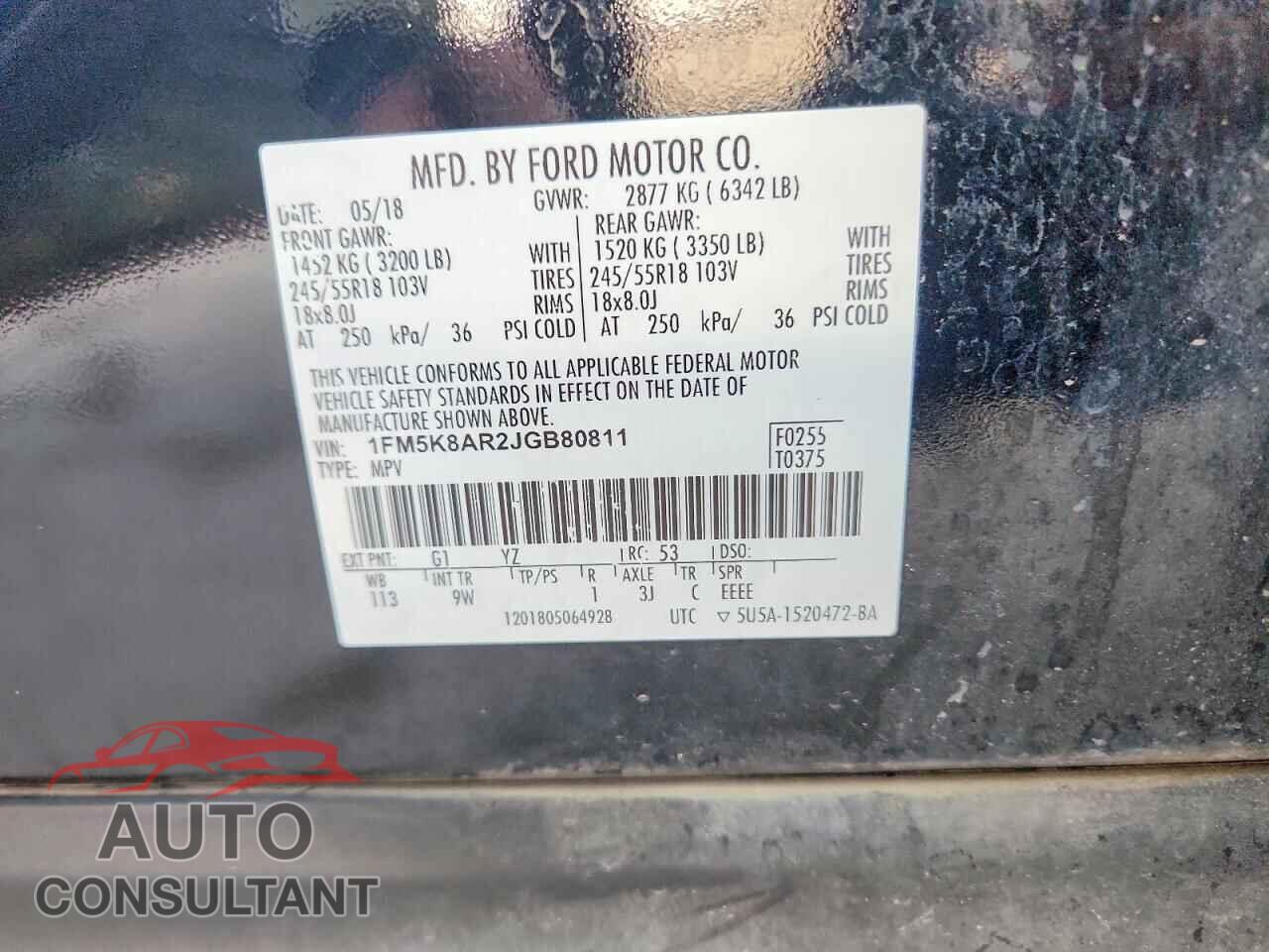 FORD EXPLORER 2018 - 1FM5K8AR2JGB80811