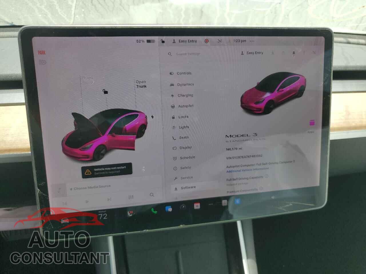 TESLA MODEL 3 2019 - 5YJ3E1EA7KF483562