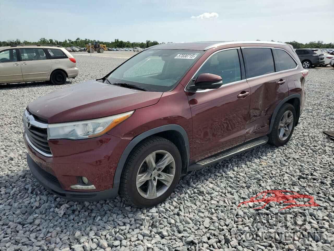 TOYOTA HIGHLANDER 2014 - 5TDDKRFH5ES017491