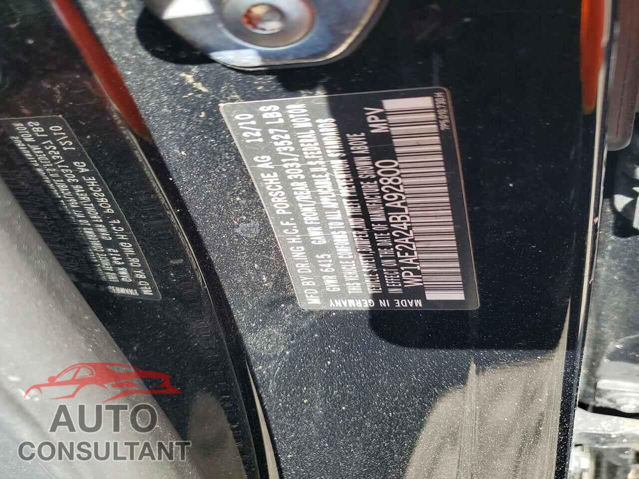 PORSCHE CAYENNE 2011 - WP1AE2A24BLA92800