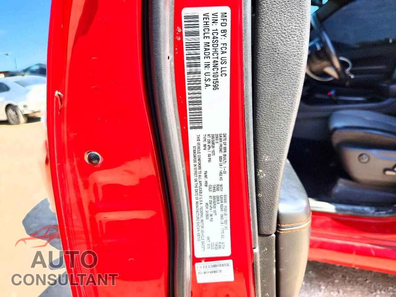 DODGE DURANGO 2022 - 1C4SDHCT4NC101596